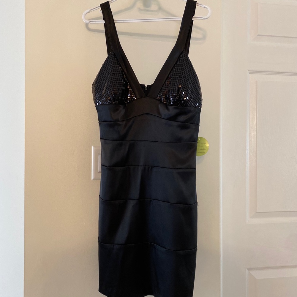 Black sequins mini dress